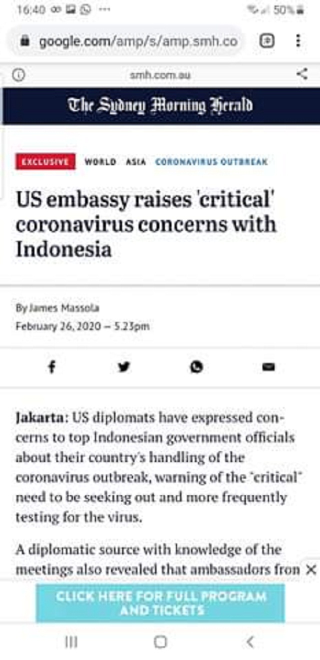 Virus Corona Indonesia Di Ambang Bencana Dutaco Berita Harian
