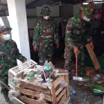 Koramil Magetan Bantu Renovasi dan Pembersihan Rumah Mbah Sawi