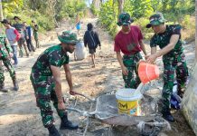 Penuh Semangat, Satgas TMMD ke-125 Kodim 0814/Jombang Kebut Pengecoran Jalan